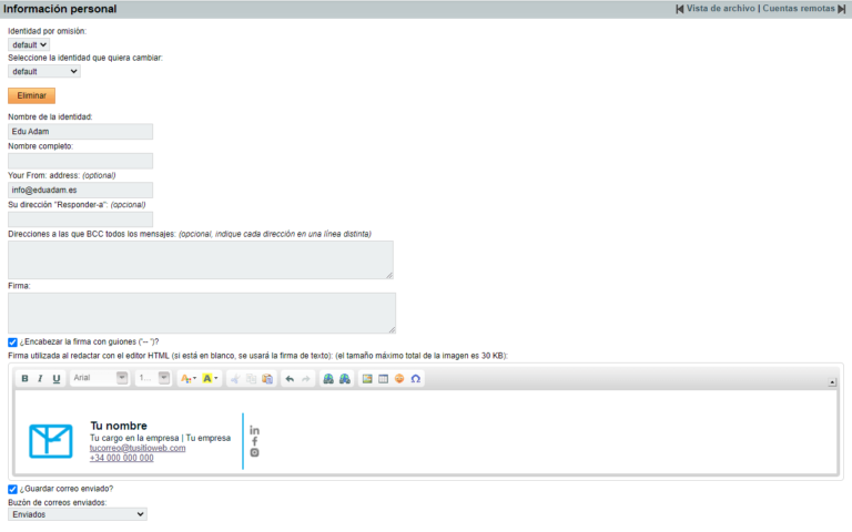 Firma de email con imagen en Horde